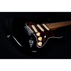 JS300 Electric Guitar from Jet Guitars  - Black : Roasted Maple Fretboard