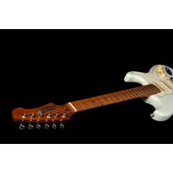 JS300 Electric Guitar from Jet Guitars  - White : Roasted Maple Fretboard
