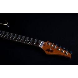 JS450 Elektrisk Guitar fra Jet Guitars  - Trans Brown (Spalted Top) : Rosewood Fretboard