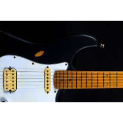 JS800 Electric Guitar from Jet Guitars  - Black (Relic) : Roasted Maple Fretboard