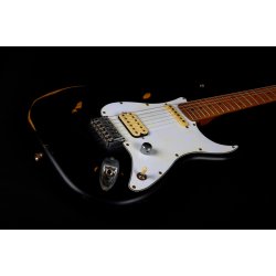 JS800 Electric Guitar from Jet Guitars  - Black (Relic) : Roasted Maple Fretboard