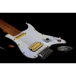 JS800 Electric Guitar from Jet Guitars  - Black (Relic) : Roasted Maple Fretboard