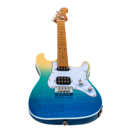 Pathfinder Tenor Electric Ukulele - Trans Blue : Double-cut Shape. Solid body