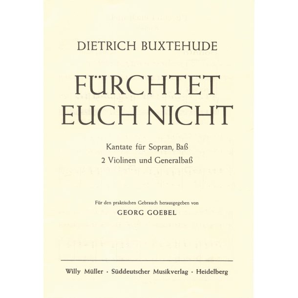 F&uuml;rchtet euch nicht - Buxtehude, Dietrich