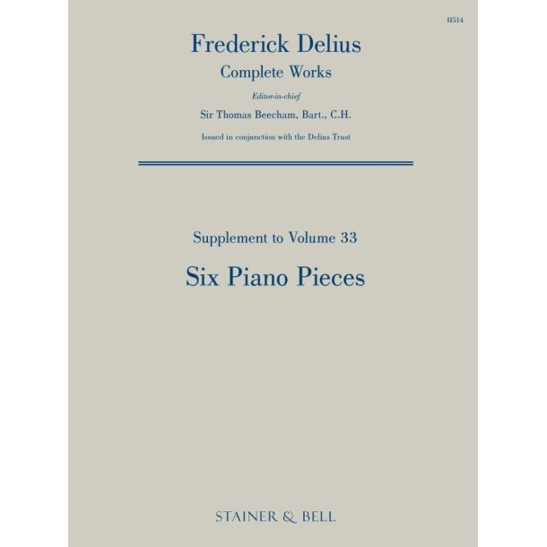 Six Piano Pieces: Supplement to Volume 33