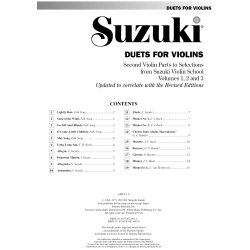 Suzuki Duets For Violins Volumes 1,2 And 3 Revised Edition (2nd Violin)