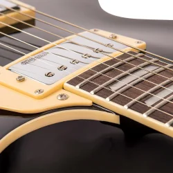 Vintage V100 Guitar- Chrome Hardware- Gloss Black