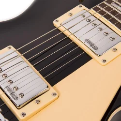 Vintage V100 Guitar- Chrome Hardware- Gloss Black