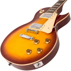 Vintage V100 Guitar- Flame Iced Tea