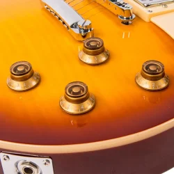 Vintage V100 Guitar- Flame Iced Tea