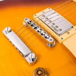 Vintage V100 Guitar- Flame Iced Tea