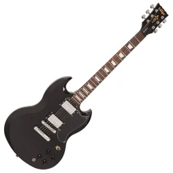 Vintage V69 Coaster Series Electric Guitar: Gloss Black