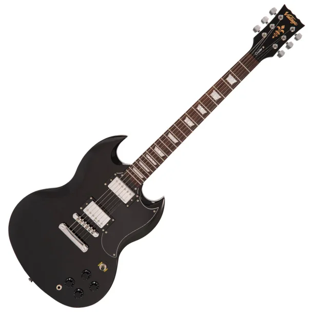 Vintage V69 Coaster Series Electric Guitar: Gloss Black