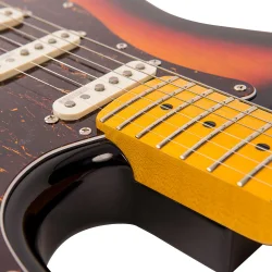 Vintage Electric Guitar- Maple Fingerboard: Sunset Sunburst