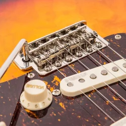Vintage Electric Guitar- Maple Fingerboard: Sunset Sunburst