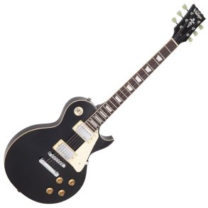 Vintage V100 Guitar- Chrome Hardware- Gloss Black