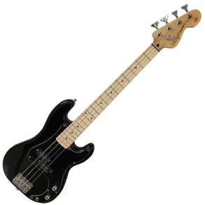 Vintage V30 Coaster Series 7/8 Bass Guitar: Gloss Black