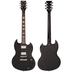 Vintage V69 Coaster Series Electric Guitar: Gloss Black