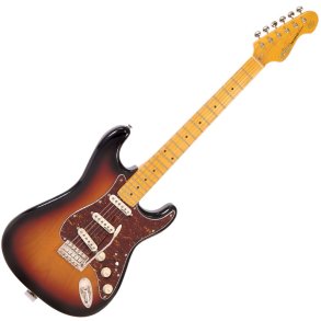 Vintage Electric Guitar- Maple Fingerboard: Sunset Sunburst