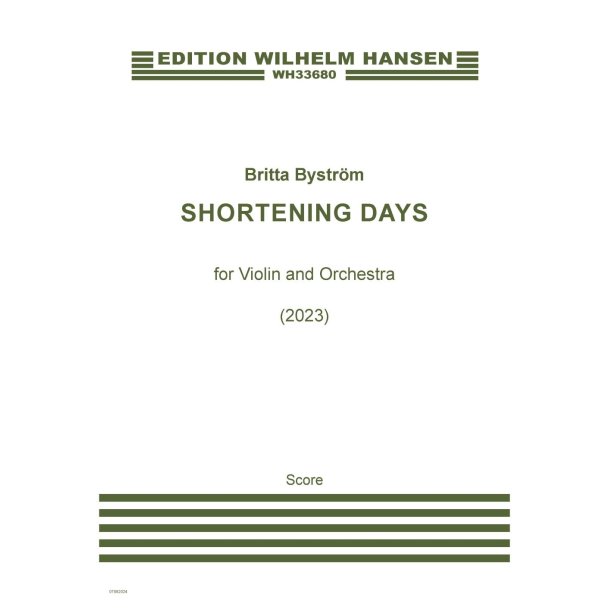 Shortening Days: Violin Concerto - 2.2.2.2/2.2.2.1/2perc.hp/str.