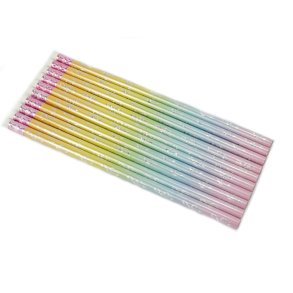 Blyantsst med farvet og slv g-ngle  10 stk