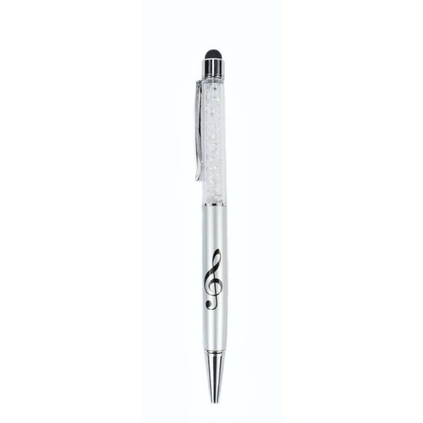 Stylus Pen med G-ngle, slv/krystal