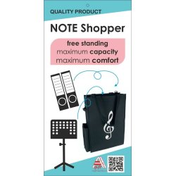 Note Shopper - bag with G clef print in black