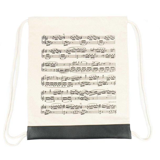 Drawstring bag notelines : natural canvas 37*44 cm H