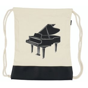 Drawstring bag grand piano black/silver : 37*44 cm H