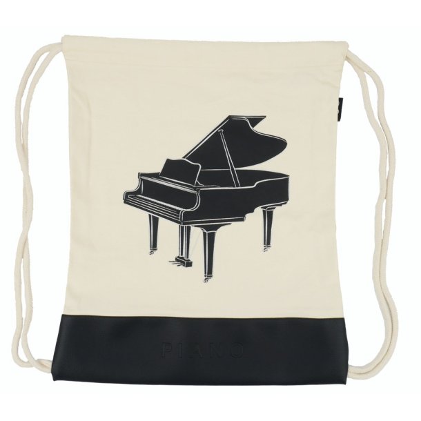 Drawstring bag grand piano black/silver : 37*44 cm H