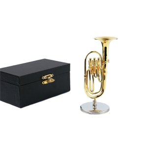 Tuba with stand & gift case : 10,16cm (1/6) gold plated