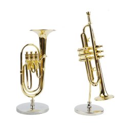 Tuba with stand & gift case : 10,16cm (1/6) gold plated