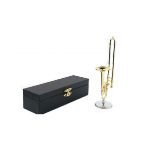 Trombone with stand&gift case : 13,5cm (1/6) gold plated