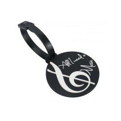 Luggage tag '' All I need is Music'' : D: 6.5 cm