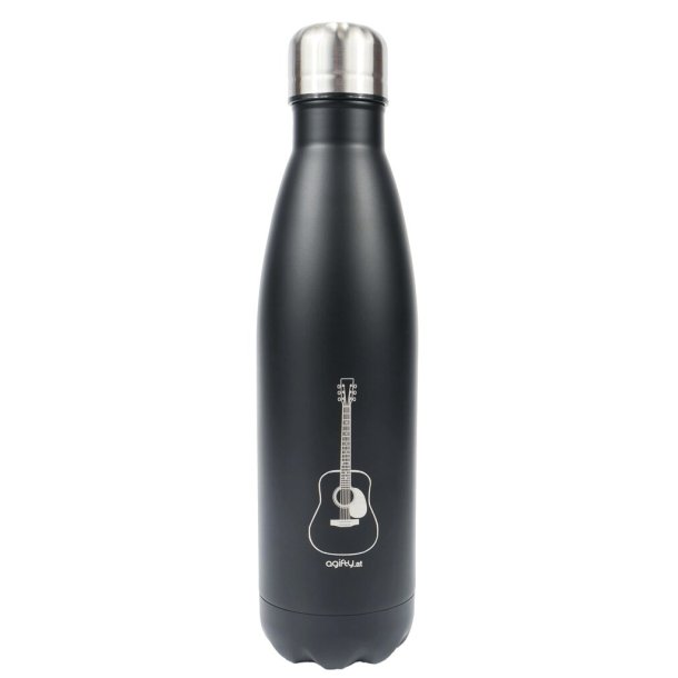 Termodryckesflaska med gitarr-design  rostfritt stl, dubbelvggad, 0,5 L