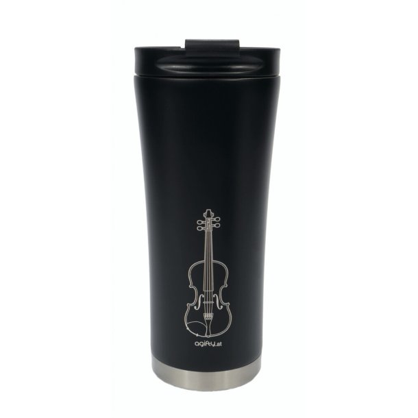 Coffee-to-go thermo mug: violin : (stainless steel / double walled) 0,5L