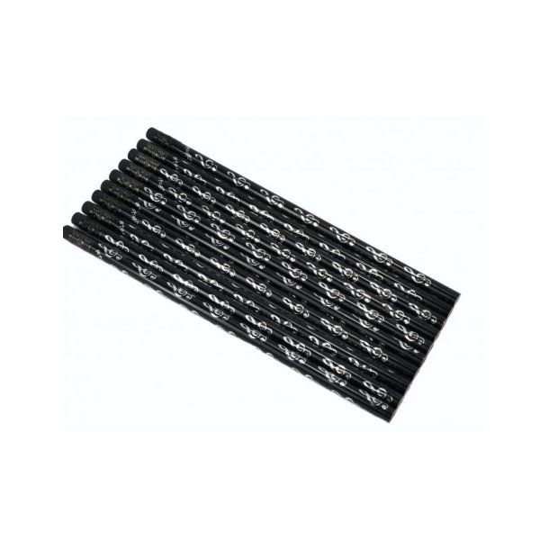 Blyantsst med sort og slv g-ngle  10 stk