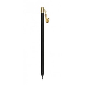 Pencil with sax charm gold