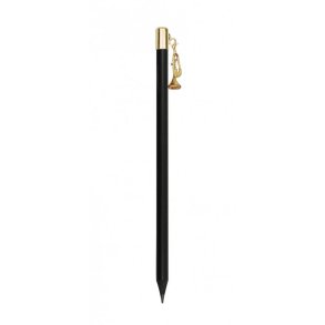 Pencil with trumpet charm gold
