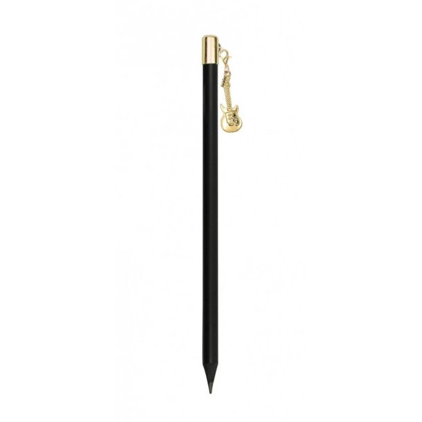 Pencil with e-guitar charm gold