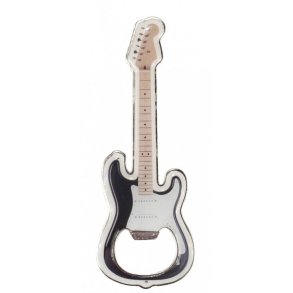 Flaskebner med magnet  elektrisk guitar (sort) 12 cm metal