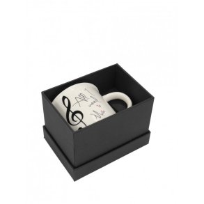 Mug ''All I need is music'' white 350 ML : with gift case