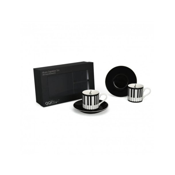 Espresso cup with saucer: keyboard (2 sets/0,11L) : with gift box