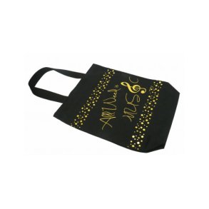 City Shopper Note: ''All I need is music'' : black/gold canvas 38*45 (H)*12 cm