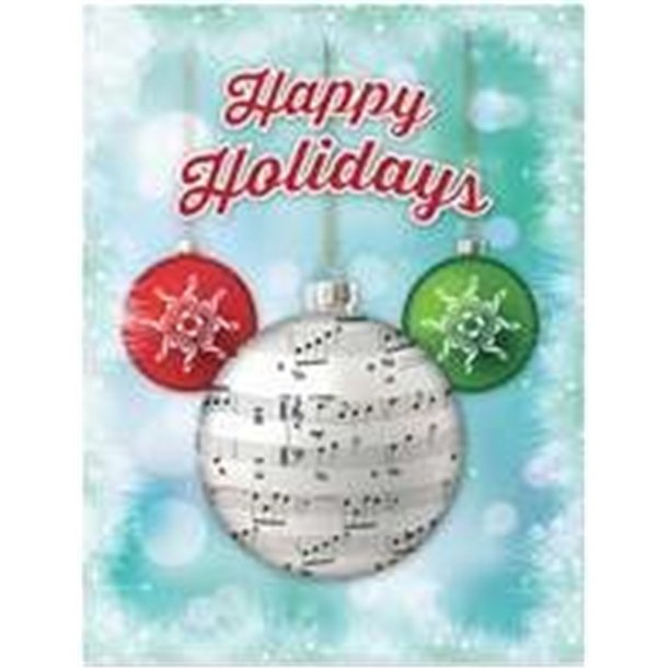 Holiday Card Musical Blue With Bulbs 8/Box : 4.25X5.5