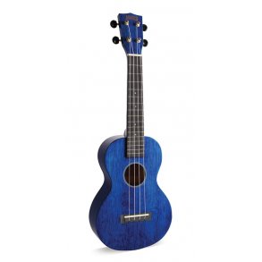 Mahalo Hano Series Concert Ukulele - Trans Blue Med taske