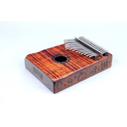 Kalimba - Photo Flame Koa : w/bag and tuning hammer