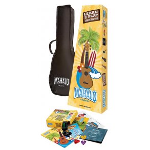 Mahalo Learn 2 Play Pack: Rainbow Soprano Ukulele - Brown