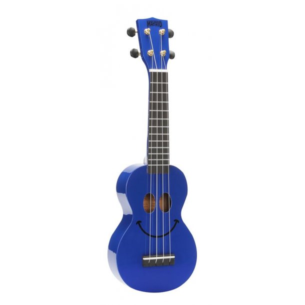 Mahalo Smiley Series Soprano Ukulele - Blue Med taske