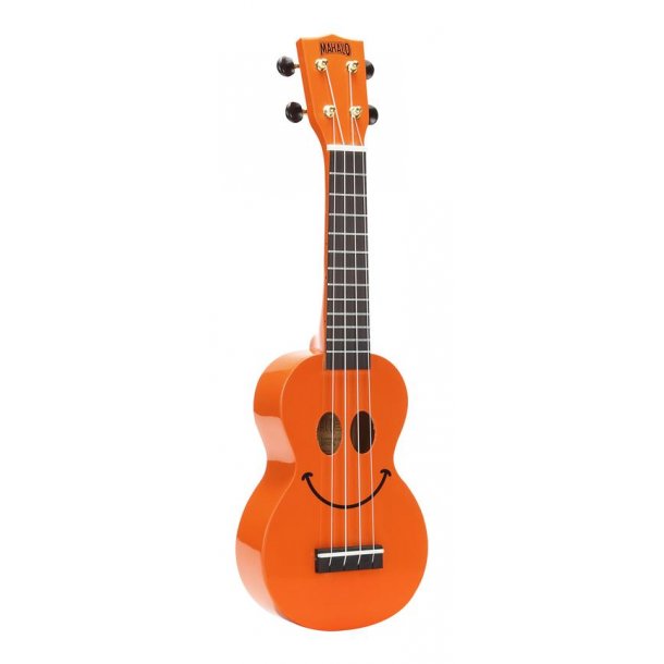 Mahalo Smiley Series Soprano Ukulele - Orange Med gig bag